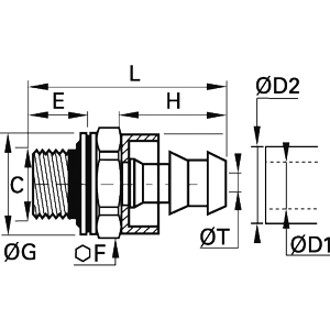 Złącze z gwintem zewnętrznym G1/4 (0133 56 13 39) - Legris