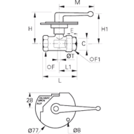Zawór kulowy z odpowietrzeniem G1/8 (0439 04 10) - Legris