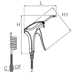 Pistolet pneumatyczny R1/4 (0631 00 23) - Legris