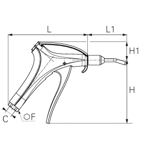 Pistolet pneumatyczny G1/4 (0654 00 13) - Legris