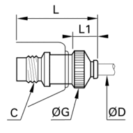 Dysza do pistoletu krótka konstrukcja zakończona złączem wtykanym 4 mm M12x1,25 (0690 07 00) - Legris