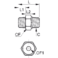 Adapter 3-częściowy gwintowany mosiężny R3/8 (0929 01 17) - Legris
