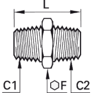 Nypel nierdzewny R1/8 R1/8 (1821 10 10) - Legris
