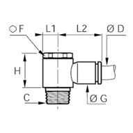 Złącze kątowe typ banjo 10 mm R3/8 (3018 10 17) - Legris