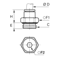 Złącze proste z gwintem 3 mm M3x0,5 (3101 03 09) - Legris