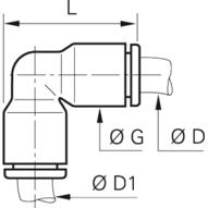 Złącze kątowe 90° 6 mm 6 mm (3102 06 00) - Legris