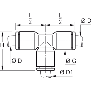 Złącze trójnik T 10 mm 8 mm (3104 10 08) - Legris