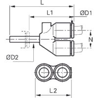 Złącze trójnik Y 12 mm 12 mm (3142 12 00) - Legris