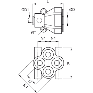 Złącze kolektor wtykany 6 mm 6 mm (3144 06 06) - Legris