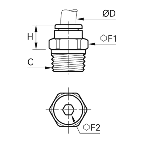 Złącze wtykowe proste z gwintem 10 mm NPT1/4 (3175 10 14) - Legris