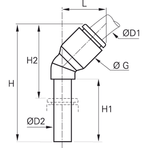 Złącze kątowe 45° wtykowe 3/8 INC 3/8 INC (3180 60 00) - Legris