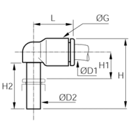 Złącze kątowe 90° wtykowe 10 mm 12 mm (3182 10 12) - Legris