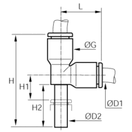 Złącze trójnik niesymetryczny 4 mm 4 mm (3183 04 00) - Legris