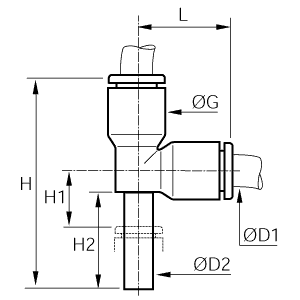 Złącze trójnik niesymetryczny 4 mm 6 mm (3183 04 06) - Legris