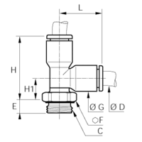 Złącze trójnik niesymetryczny 4 mm G1/8 (3193 04 10) - Legris