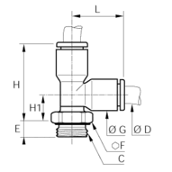Złącze trójnik niesymetryczny 8 mm G1/8 (3193 08 10) - Legris