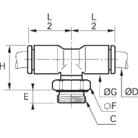 Złącze trójnik T z gwintem 4 mm G1/8 (3198 04 10) - Legris