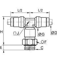 Złącze trójnik z gwintem 14 mm G1/2 (3698 14 21) - Legris