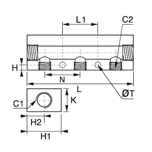 Kolektor pneumatyczny aluminiowy jednostronny G1/4 G1/8 (3311 10 13 05) - Legris