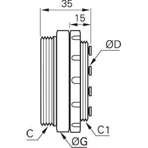 Multizłącze pneumatyczne 4 mm M46x1,5 M40x1,5 (3320 04 00 07) - Legris