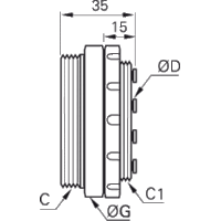 Multizłącze pneumatyczne 4 mm M65x1,5 M58x1,5 (3320 04 00 12) - Legris