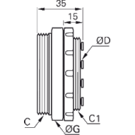 Multizłącze pneumatyczne 4 mm M65x1,5 M58x1,5 (3320 04 00 12) - Legris