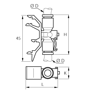 Złącze do montażu na szynie 8 mm (3379 08 00) - Legris