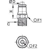 Złącze proste z gwintem 10 mm R3/8 (3675 10 17) - Legris