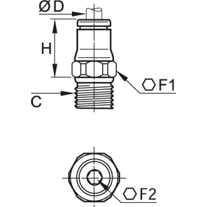 Złącze proste z gwintem 12 mm R3/8 (3675 12 17) - Legris
