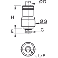 Złącze proste z gwintem 4 mm M5x0,8 (3681 04 19) - Legris