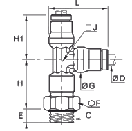 Złącze trójnik z gwintem 8 mm G1/8 (3693 08 10) - Legris