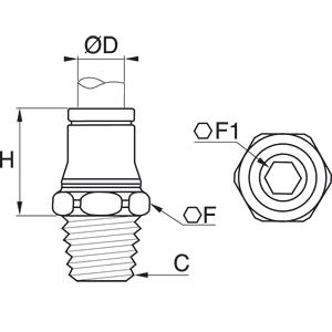 Złącze proste z gwintem stal nierdzewna 4 mm R1/8 (3805 04 10) - Legris