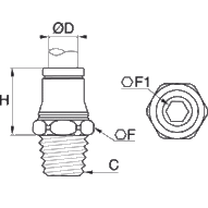 Złącze proste z gwintem stal nierdzewna 6 mm R1/8 (3805 06 10) - Legris