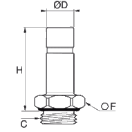 Złącze proste z gwintem stal nierdzewna 4 mm M5x0,8 (3831 04 19) - Legris