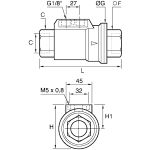Zawór axialny G1-1/4 (4222 32 42 30) - Legris