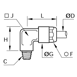 Złącze kątowe 90° z gwintem 6 mm R1/4 (6179 06 13) - Legris