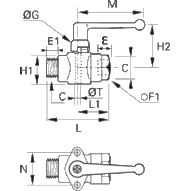 Zawór kulowy G1/8 (6401 04 10) - Legris