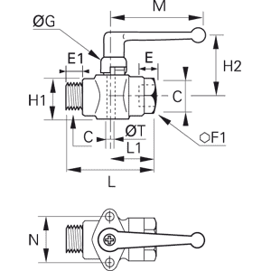 Zawór kulowy G3/8 (6401 10 17) - Legris
