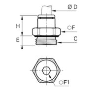 Złącze proste wtykane z gwintem 6 mm G1/8 (6801 06 10) - Legris