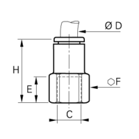 Złącze proste wtykane gwintem wewnętrznym 10 mm G1/4 (6814 10 13) - Legris
