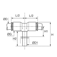 Złącze trójnik 4 mm 4 mm (6888 04 00) - Legris
