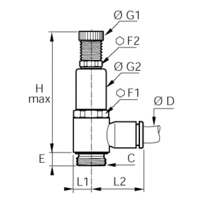 Mini reduktor ciśnienia wersją kątowa 4 mm G1/8 (7300 04 10) - Legris