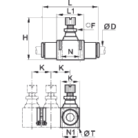 Zawór dławiący wtykowy (dławienie dwukierunkowe) 4 mm (7772 04 00) - Legris