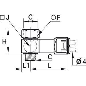 Czujnik pneumatyczny 4 mm G1/4 (7818 04 13) - Legris