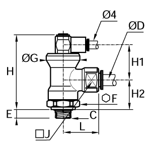 Zawór blokowany wersja mosiężna 8 mm G1/4 (7880 08 13) - Legris