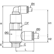Zawór zwrotny sterowany G1/8-6 (7892 06 10) - Legris