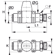 Zawór odcinający 3/2 wersja mini 8 mm G1/4 (7914 08 13) - Legris