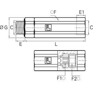 Zawór zwrotny G1/8 (7932 10 10) - Legris