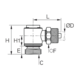 Złącze skręcane banjo z gwintem 4x6 mm G1/4 (COR4BPL4/6-1/4) - Legris
