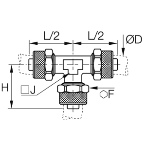 Złącze skręcane trójnik 6x8 mm (JBPL6/8) - Legris